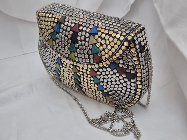 Multicolor_Metal_Studded_Geometric_Mosaic_Crossbody_Bag_For_Women