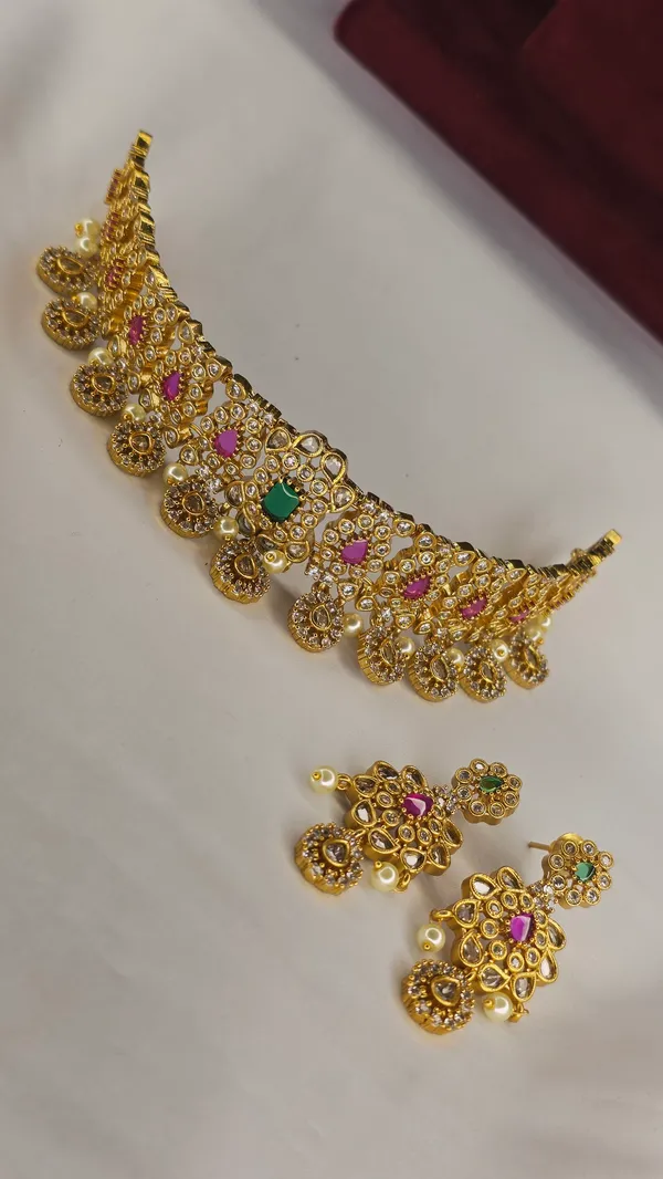 Multicolour_Brass_Choker_Set_For_Women