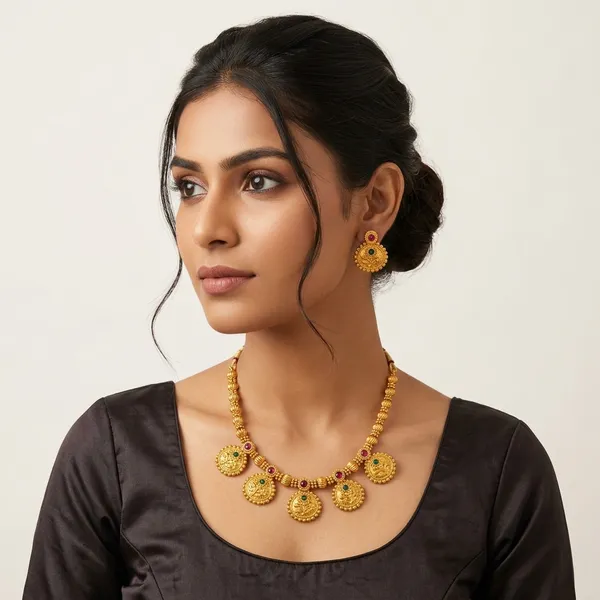 Golden_Mazak_Coin_Haar_Necklace_Set_For_Women