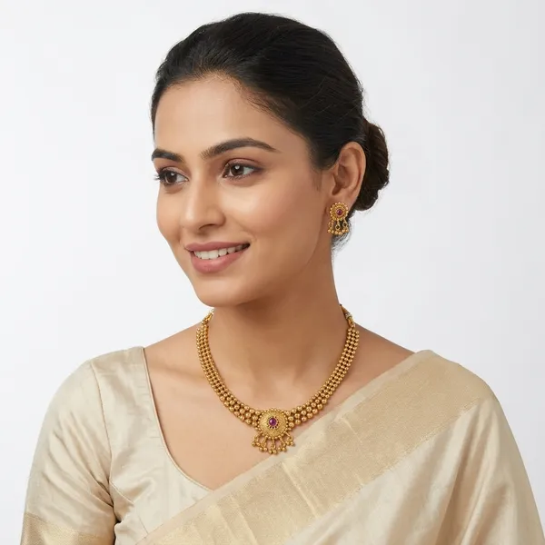 Golden_And_Pink_Brass_Necklace_Set_For_Women
