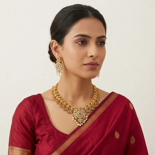 Golden_Brass_Necklace_Set_For_Women