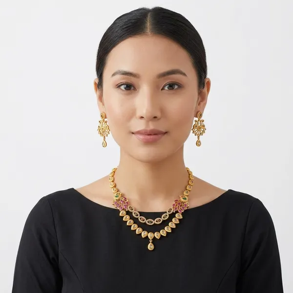 Multicolour_Brass_Necklace_Set_For_Women