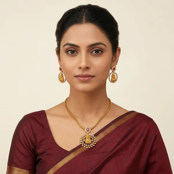 Golden_Brass_Necklace_Set_For_Women