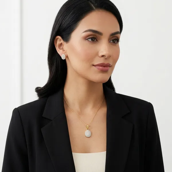 Golden_And_White_Mazak_Diamond_Pendent_Set_With_Earrings_For_Women._Without_Chain