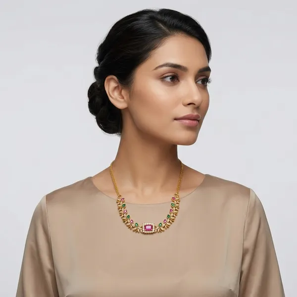 Multicolour_Brass_Necklace_For_Women