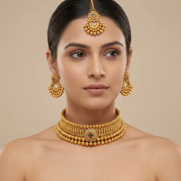 Golden_Brass_Choker_Set_For_Women
