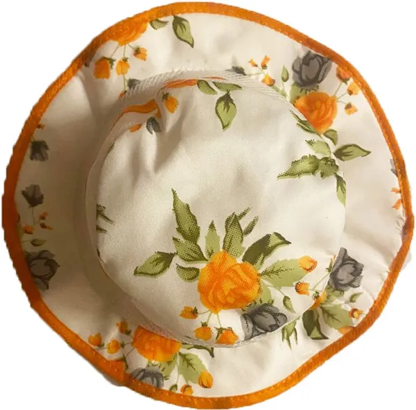 Akinoskids_Summer_Roses_Pattern_Bowler_Kids_Unisex_Hat_Orange_(Pack_Of_3)