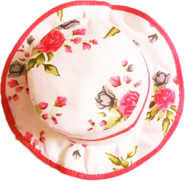 Akinoskids_Summer_Roses_Pattern_Bowler_Kids__Hat_Pink_and_White_(Pack_Of_3)