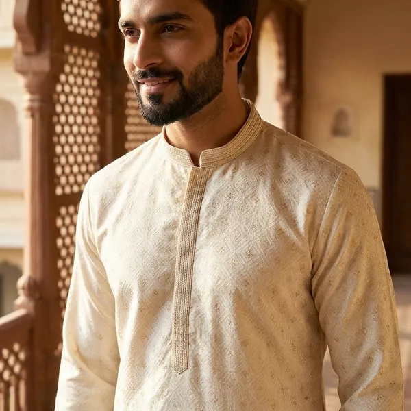 Off_White_Cotton_Blend_Embroidered_Kurta_For_Men