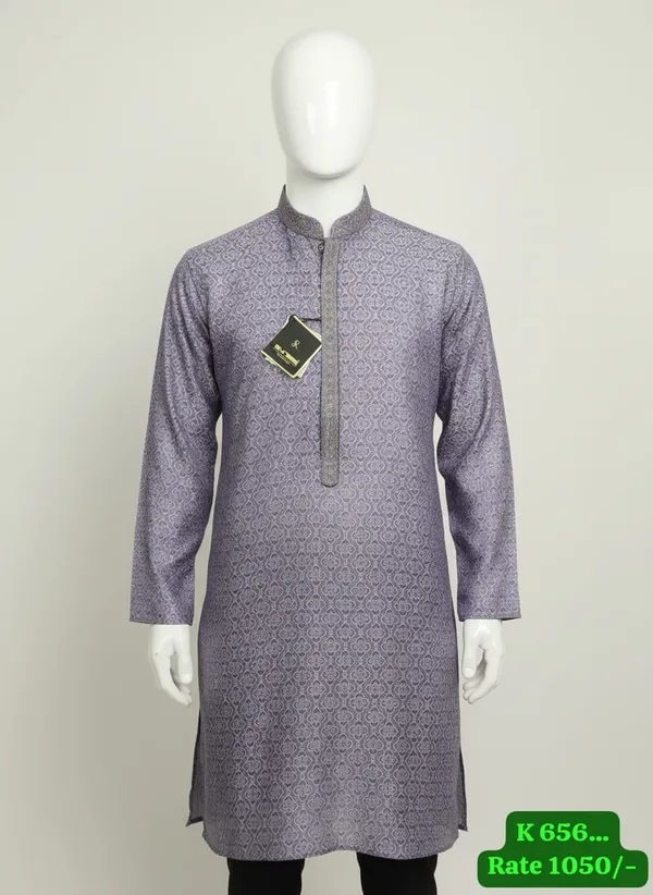 Purple_And_Grey_Cotton_Printed_Kurta_For_Men