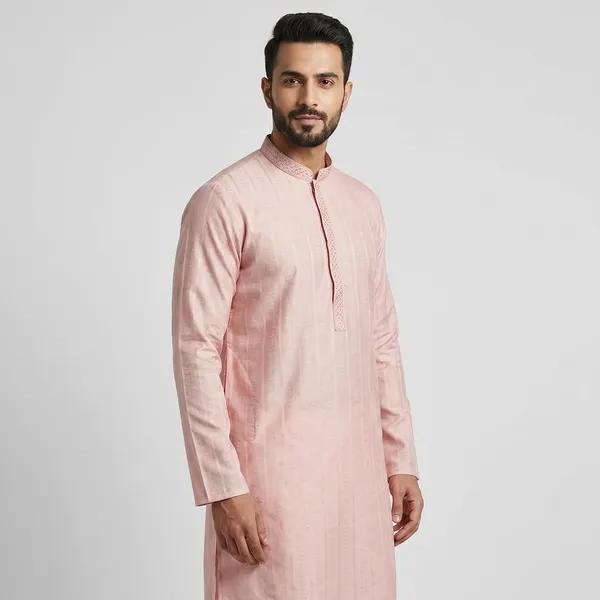 Cream_Cotton_Striped_Kurta_For_Men