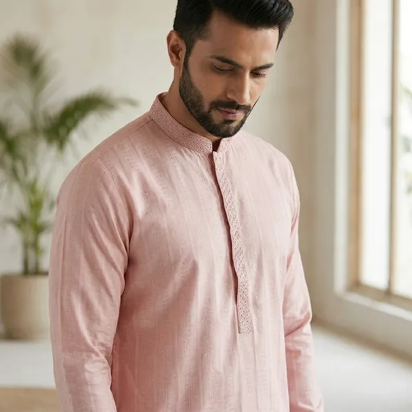 Cream_Cotton_Striped_Kurta_For_Men