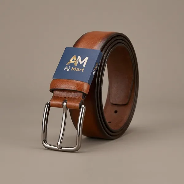 Snazzy's_Classic_Brown_Leather_Belt_With_Metal_Buckle
