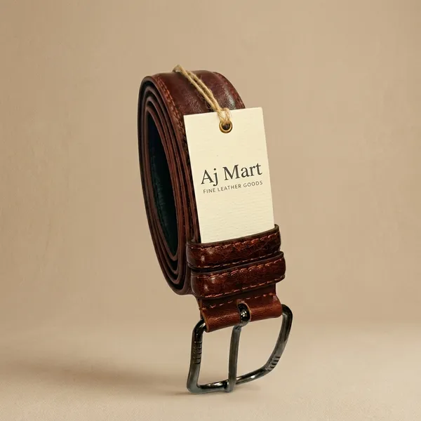 Mantasha_Men'S_Fashion_Belt_-_Brown_Leather_Belt_With_Metal_Buckle