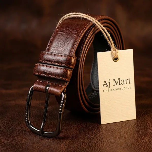 Mantasha_Men'S_Fashion_Belt_-_Brown_Leather_Belt_With_Metal_Buckle