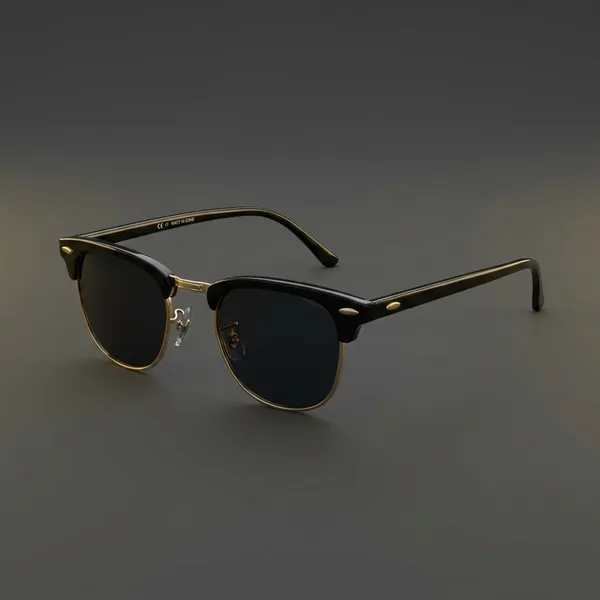 Classic_Black_&_Gold_Half-Frame_Clubmaster_Sunglasses