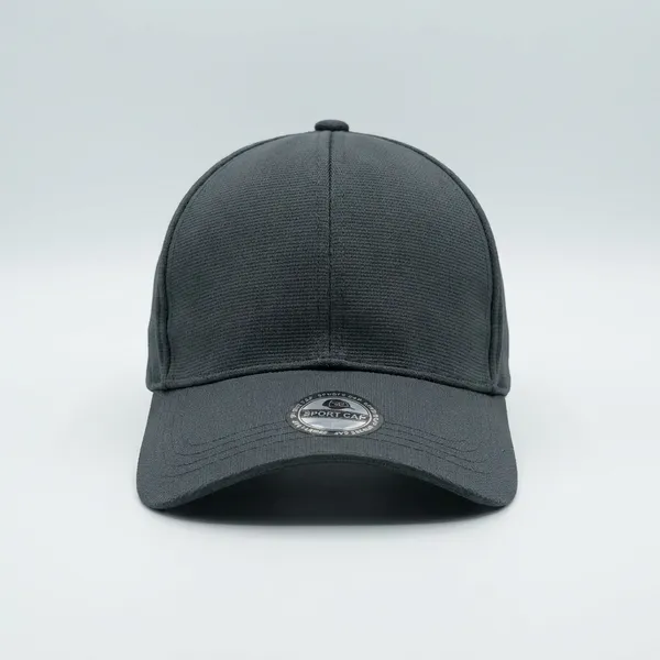 Sport_Cap_-_Dark_Grey_Textured_Baseball_Cap_With_Adjustable_Strap