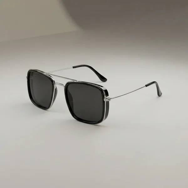 Stylish_Clip-On_Flip_Sunglasses_-_Black_Rectangular_Lenses