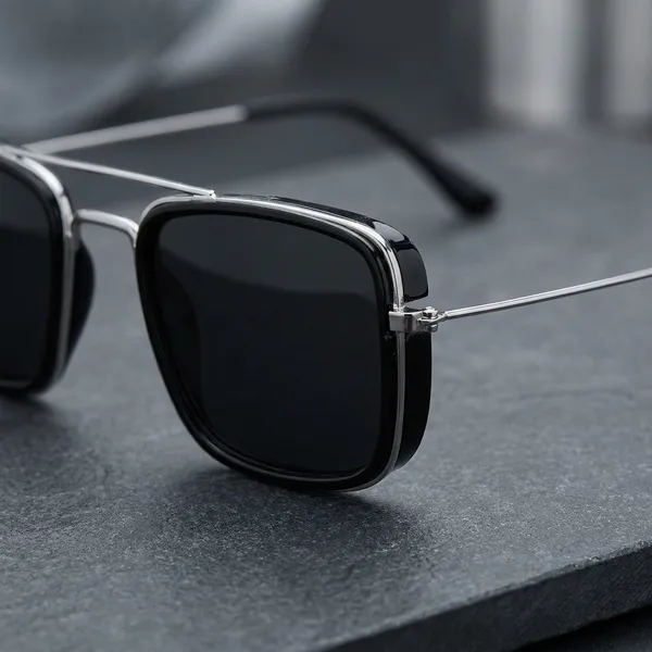 Stylish_Clip-On_Flip_Sunglasses_-_Black_Rectangular_Lenses