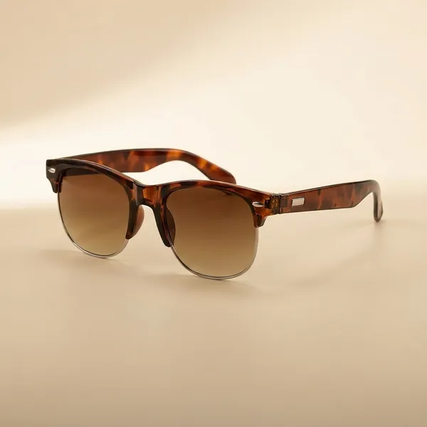 Stylish_Brown_Clubmaster_Sunglasses_With_Gold_Mirror_Lenses