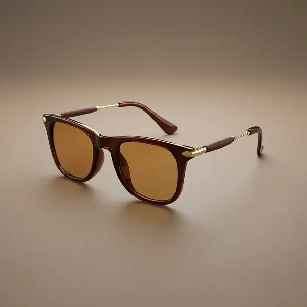 Stylish_Brown_Wayfarer_Sunglasses_With_Gold_Accents
