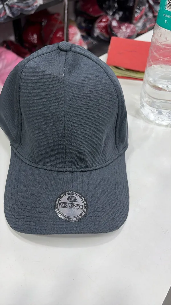Sport_Cap_-_Dark_Grey_Textured_Baseball_Cap_With_Adjustable_Strap