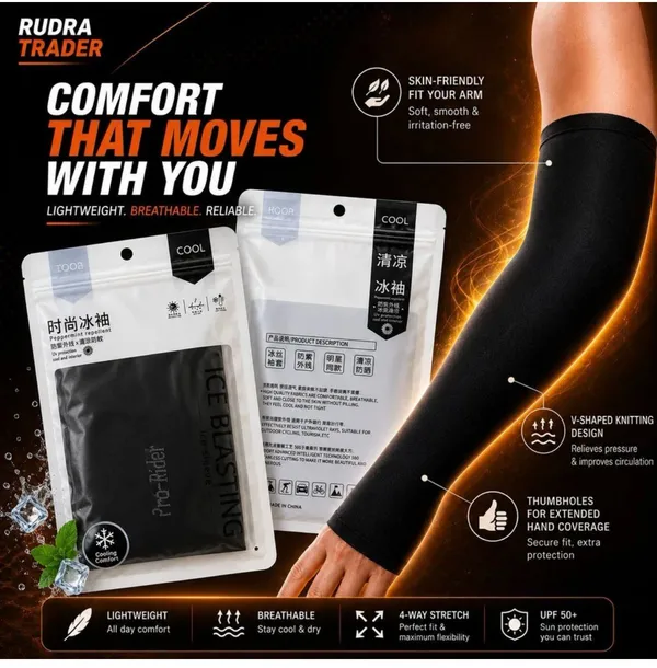 cotton_arm_sleeve_for_man_&_women_(free_black_)_PAK_OF_10