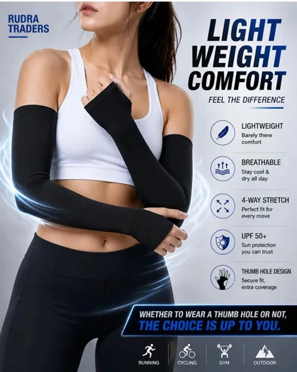 cotton_arm_sleeve_for_man_&_women_(free_black_)_PAK_OF_10