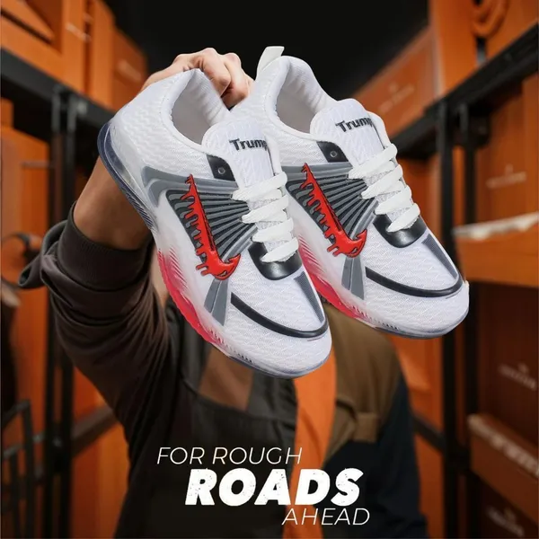 Trump_Boys_&_Girls_Lace_Running_Shoes_Red