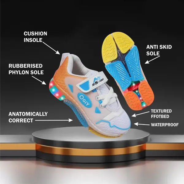 Trump_Boys_&_Girls_Lace_Running_Shoes_Orange