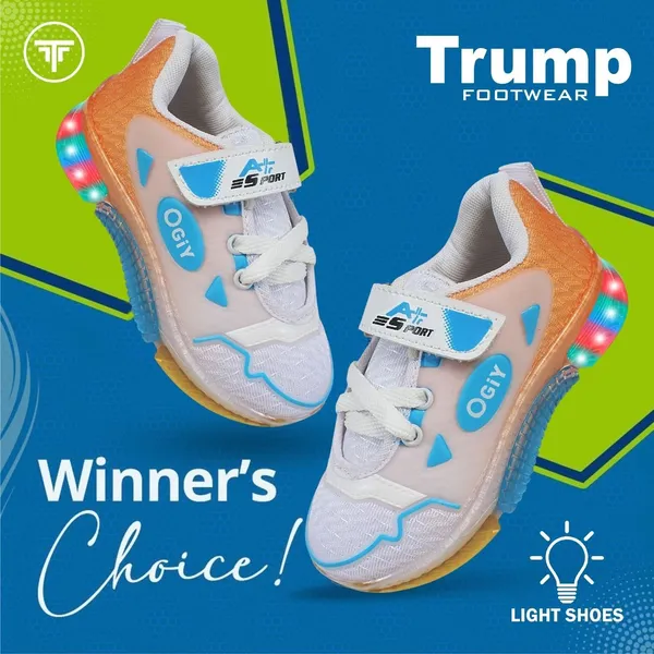 Trump_Boys_&_Girls_Lace_Running_Shoes_Orange