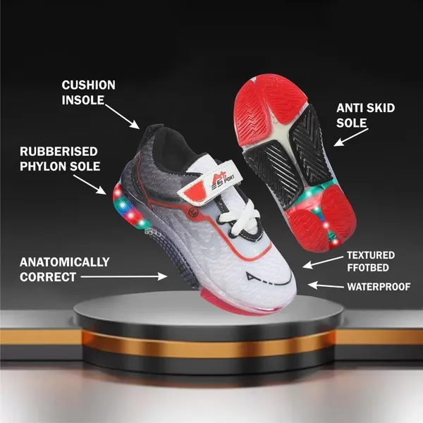 Trump_Boys_&_Girls_Velcro_Running_Shoes_Black