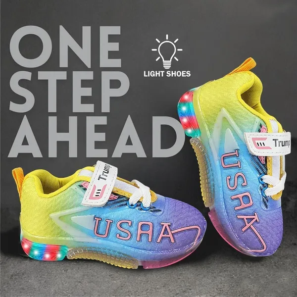 Trump_Boys_&_Girls_Lace_Running_Shoes_Yellow