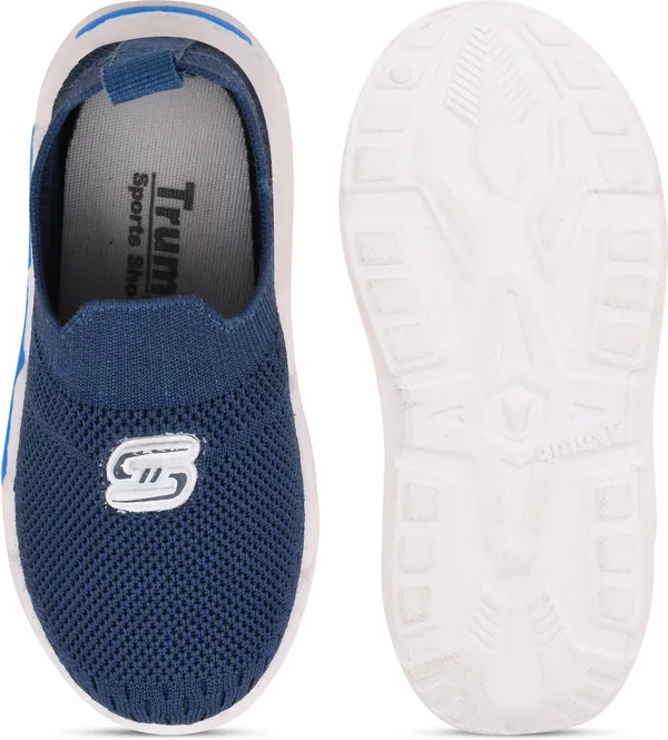 Trump_Boys_&_Girls_Slip_On_Running_Shoes_Blue
