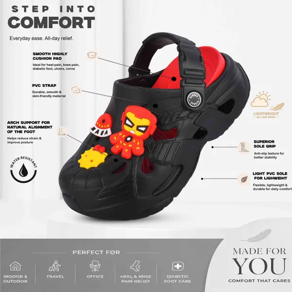 Trump_Boys_&_Girls_Sling_Back_Clogs_Black