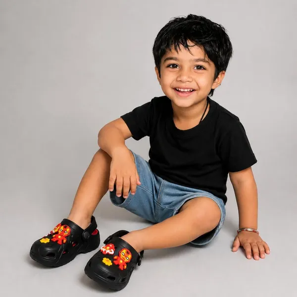 Trump_Boys_&_Girls_Sling_Back_Clogs_Black