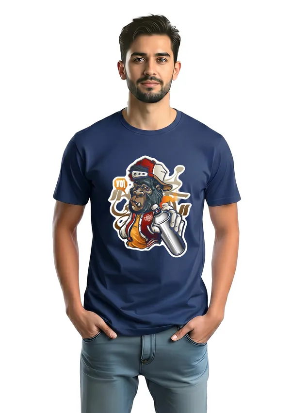Graffiti_Monkey_Graphic_Printed_Navy_Blue_T-Shirt_For_Men_And_Motivational_Graphic_Print_Black_T-Shirt_For_Men_(Pack_Of_2)