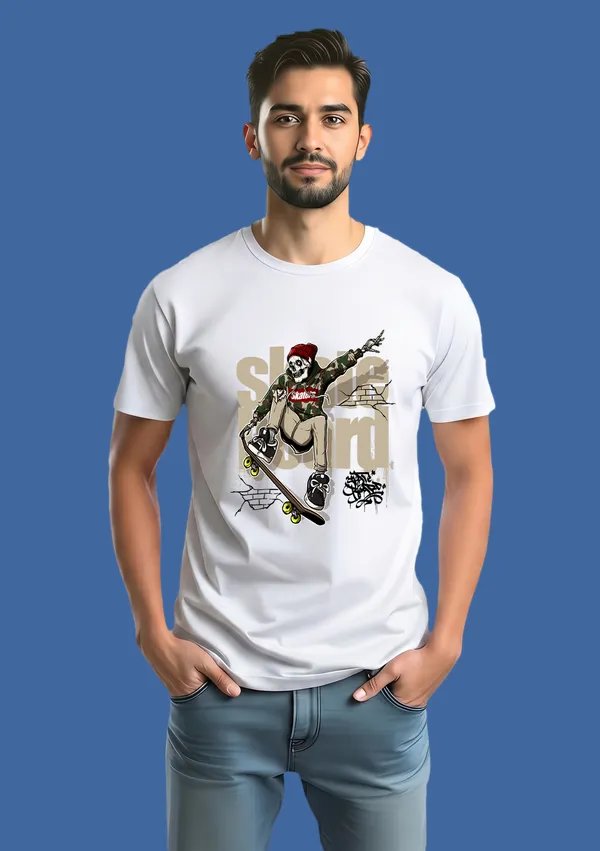 Keep_Calm_Stay_Focused_Graphic_Printed_Red_T-Shirt_And_Skate_On_Skeleton_Graphic_White_T-Shirt_For_Men_(Pack_Of_2)