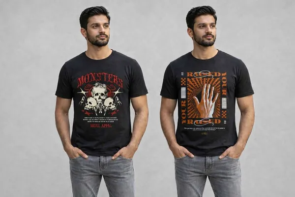 Monsters_Skull_Attitude_Graphic_Print_Black_T-Shirt_And_Black_Graphic_T-Shirt_With_Bold_Orange_Print_For_Men_(Pack_Of_2)