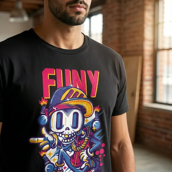 Funy_Skull_Skater_Graphic_Black_T-Shirt_And_Business_Motivational_Thumbs_Up_Graphic_T-Shirt_(Pack_Of_2)