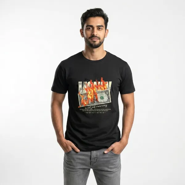 Money_Burning_Graphic_Black_T-Shirt_And_Red_Graphic_Print_T-Shirt_With_Praise_Angel_Design_For_Men_(Pack_Of_2)
