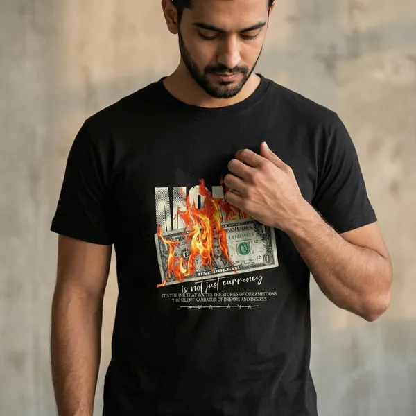 Money_Burning_Graphic_Black_T-Shirt_And_Red_Graphic_Print_T-Shirt_With_Praise_Angel_Design_For_Men_(Pack_Of_2)