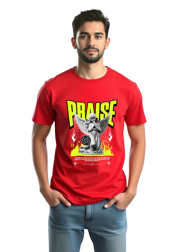 Money_Burning_Graphic_Black_T-Shirt_And_Red_Graphic_Print_T-Shirt_With_Praise_Angel_Design_For_Men_(Pack_Of_2)