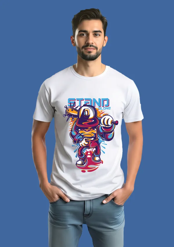 Stand_Strong_Graphic_Print_White_T-Shirt_For_Men