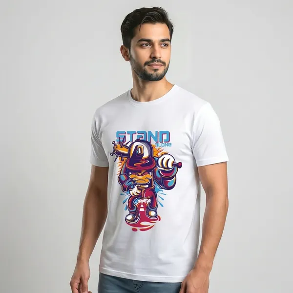 Stand_Strong_Graphic_Print_White_T-Shirt_For_Men