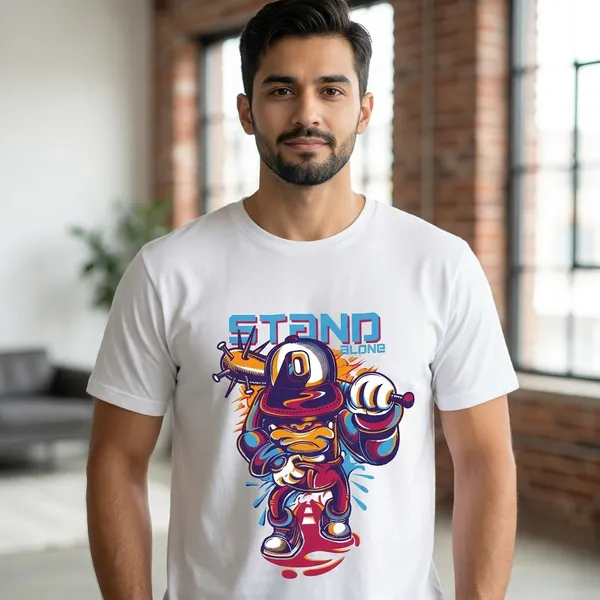 Stand_Strong_Graphic_Print_White_T-Shirt_For_Men