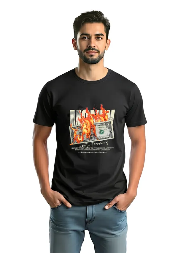 Money_Burning_Graphic_Black_T-Shirt_And_Red_Graphic_Print_T-Shirt_With_Praise_Angel_Design_For_Men_(Pack_Of_2)