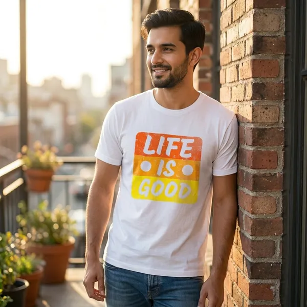 Life_Is_Good_Graphic_Print_White_T-Shirt_For_Men