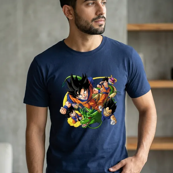 Dragon_Ball_Z_Character_Collage_Navy_Blue_T-Shirt_And_Feel_The_Shockwave_Red_Graphic_T-Shirt_For_Men_(Pack_Of_2)