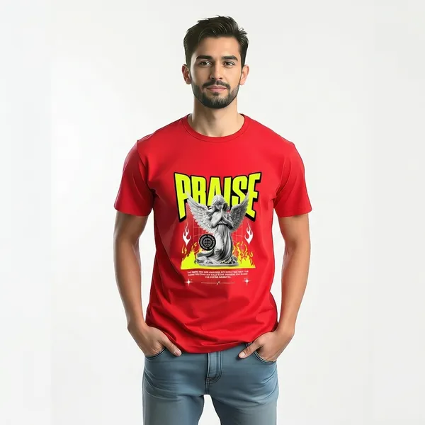 Money_Burning_Graphic_Black_T-Shirt_And_Red_Graphic_Print_T-Shirt_With_Praise_Angel_Design_For_Men_(Pack_Of_2)